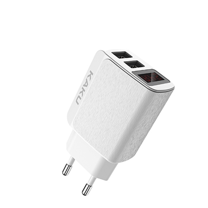 Изображение iKaku KSC-180 Lādētājs ar 2 USB Portiem Adaptive Fast Charging un Digitālo Lcd 2.4A Balts