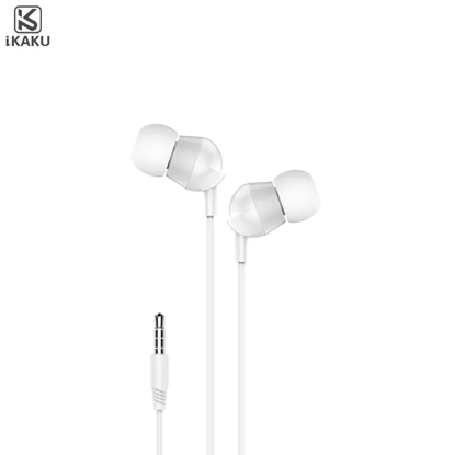 Изображение iKAKU KSC-292 Universālas Vieglas HiFi In-Ear Austiņas 3.5mm ar Mikrofonu 1.2m Baltas
