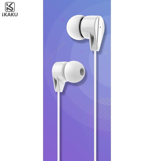 Изображение iKAKU KSC-310 Universalas Vieglas HiFi In-Ear Austinas 3.5mm ar Mikrofonu 1.2m Baltas