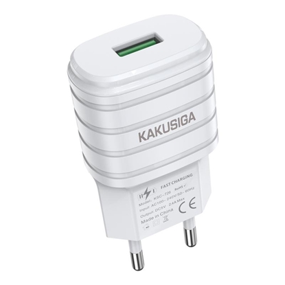 Изображение iKaku KSC-726 MINGTONG 2.4A smart lādētājs ar vienu USB portu White