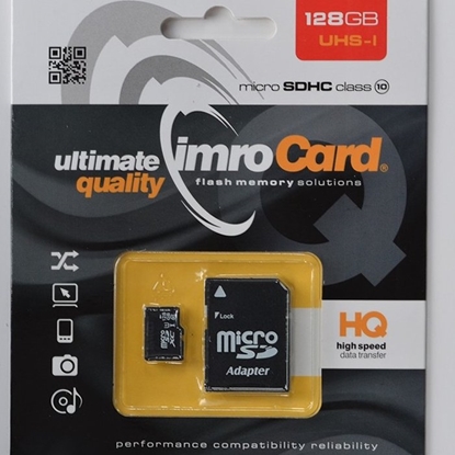 Attēls no Imro Memory Card microSDHC / 128GB / cl. 10 UHS-I + Adapter
