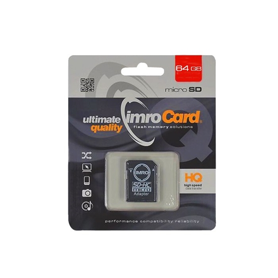 Изображение Imro Memory card microSDXC / 64GB / cl. 10 UHS-I + Adapter