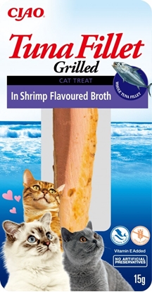 Picture of INABA Grilled Tuna in shrimp flavoured broth - cat treats - 15 g