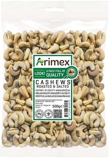 Picture of Indijas rieksti grauzdēti, sālīti ARIMEX, 500g
