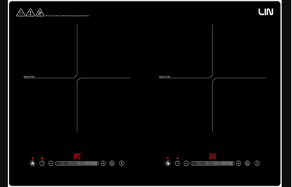 Изображение Induction hob LIN LI2H-180 cable with plug 1.2m 3200 W