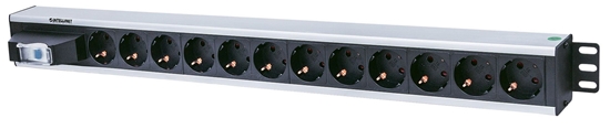 Picture of Intellinet Vertical Rackmount 12-Output Power Distribution Unit (PDU), EU CEE 7/3 Outlets, With Single Air Switch, No Surge Protection, Built-in 1.6m Power Cord with EU CEE 7/4 Plug