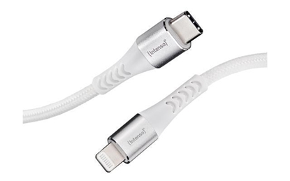 Attēls no Intenso USB Cable C315L Nylon 1,5m white USB-C / Lightning 60W