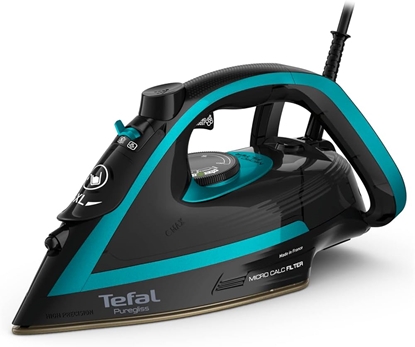 Picture of TEFAL | FV8066E0 | Iron | Steam Iron | 3000 W | Water tank capacity 270 ml | Continuous steam 50 g/min | Steam boost performance 280 g/min | Black/Blue