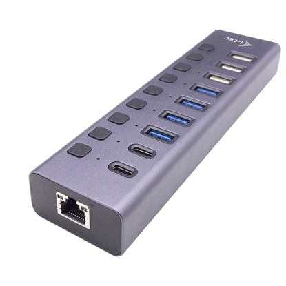 Attēls no i-tec USB-A/USB-C Charging HUB 9port with LAN + Power Adapter 60 W