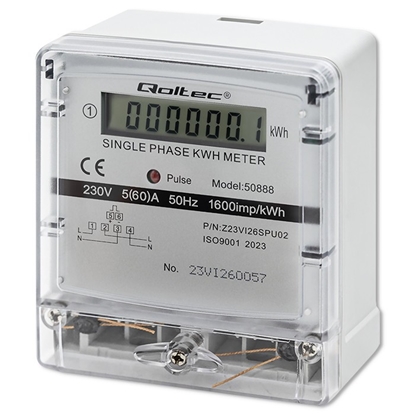 Изображение Jednofazowy elektroniczny licznik | miernik zużycia energii |    230V | LCD 