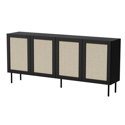 Picture of JUTA 4D chest of drawers 4D 200x39,5x90 black + linol calabria