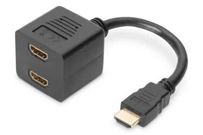 Изображение Kabel rozdzielacz/splitter HDMI HighSpeed 1080p 24Hz FHD Typ HDMI A/2xHDMI A M/Ż 0,2m Czarny