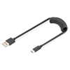 Изображение Kabel spiralny USB A/USB C, USB 2.0, PD 60W, max. 1m Czarny