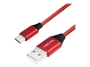 Picture of Kabel USB LogiLink USB-A - USB-C 0.3 m Czerwony (CU0147)