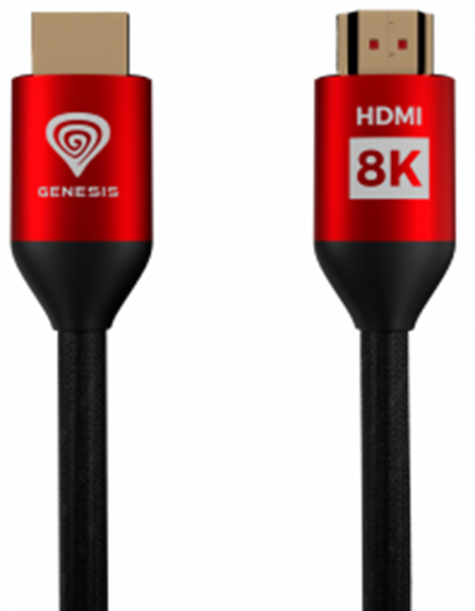Изображение Kabelis Genesis HDMI Male - HDMI Male 3m 8K  PS4 / PS5 Red
