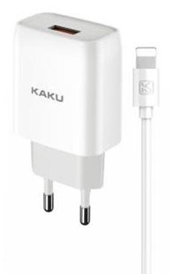 Изображение Kaku KSC-396 Gudrais USB Ligzdu 2.4A Tīkla Lādētājs + USB uz Lightning 1m Kabelis