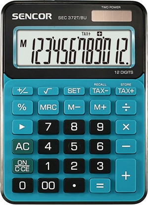 Attēls no Kalkulator biurkowy SEC 372BU duży 12 cyfrowy wyświetlacz LCD 