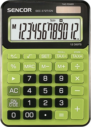 Attēls no Kalkulator biurkowy SEC 372GN, duży 12 cyfrowy wyświetlacz LCD 