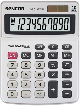 Attēls no Kalkulator biurkowy SEC 377/10 duży 10 cyfrowy wyświetlacz LCD 