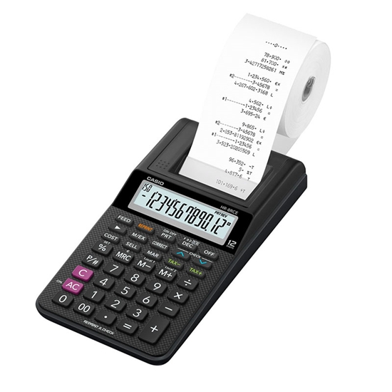 Изображение Kalkulators ar printeri CASIO HR-8RCE-BK-S-EC, 42 x 102 x 209 mm