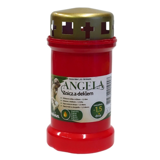 Picture of Kapu svece traukā ar vāciņu 35h Red