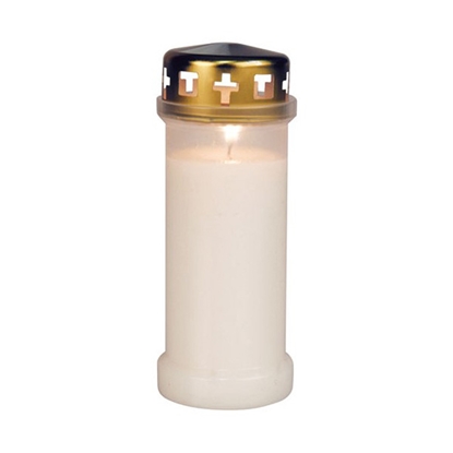 Picture of Kapu svece traukā ar vāciņu 70h balta