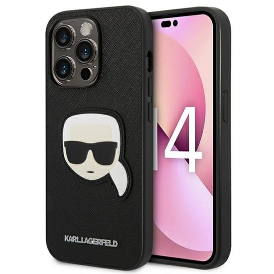 Picture of Karl Lagerfeld Saffiano Karl Head Patch Case - Etui iPhone 14 Pro (czarny)