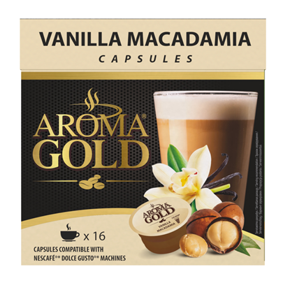 Picture of Kavos kapsulės AROMA GOLD Vanilla Macadamia 16 kaps.