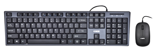 Picture of Keyboard + mouse Set IBOX IKMS606 (USB 2.0; (US); black color; Optical; 800 DPI)