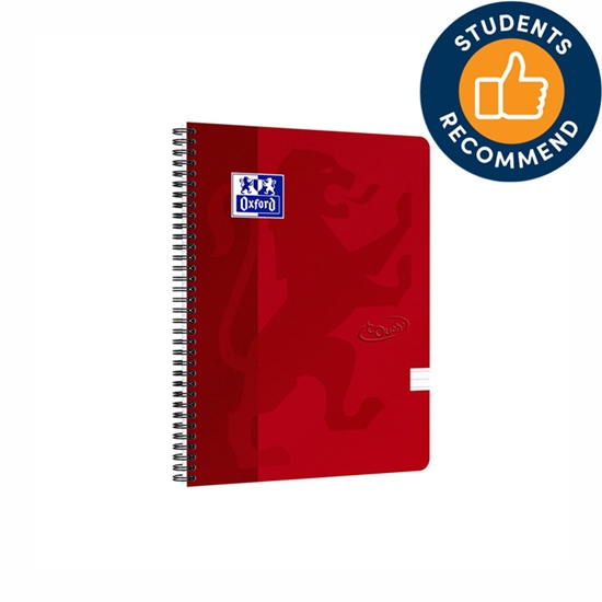 Изображение Klade ar spirāli OXFORD TOUCH, A4+, 70 lapas, sarkanā krāsā, līniju