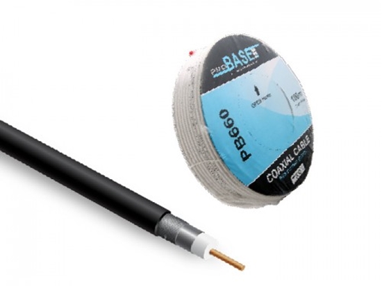 Picture of Koaksiālais kabelis, PRO BASE, RG58, apalvots varš, balts, 100m | 50 Ohm
