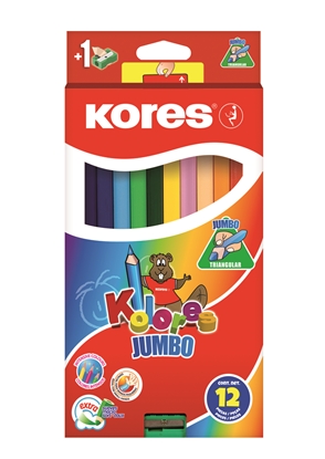 Attēls no Krāsainie zīmuļi KORES KOLORES JUMBO, trīstūrveida, 12 gb.