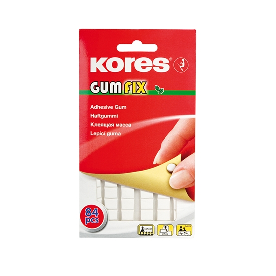 Picture of Līmējoša masa KORES Gumfix sadalīta kvadrātiņos, baltā krāsā, 84 gab., 50 g