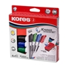 Изображение Tāfeles marķieru komplekts ar sūkli KORES KMARKER XW1 konisks, 4 krāsu komplekts