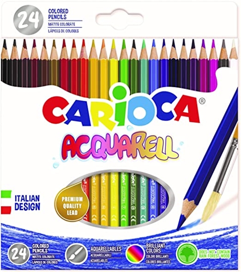 Изображение Krāsainie zīmuļi CARIOCA  akvareļu, 24 krāsas