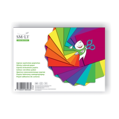 Picture of Krāsains papīrs SMLT pašlīmējošs, A4 formāts 8 loksnes/iepak.