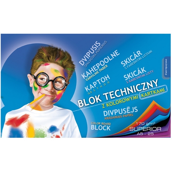 Picture of Divpusīgs krāsains kartons KRESKA SUPERIOR A5 formāts, 170 g/m2, 25 loksnes