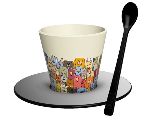 Изображение Krūzes, apakštases un karotes komplekts Itotal STAY PAWSITIVE, 90ml