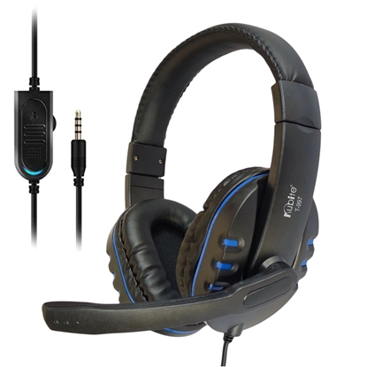 Attēls no Kubite T997 Spēļu Austiņas 40mm draiveri 1.8m Vads 1x 3.5mm audio/mic + Pults Zila