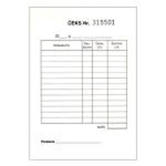 Picture of Kvītis Čeks ar numuru,  A6,  2kārtu,  50 komplekti