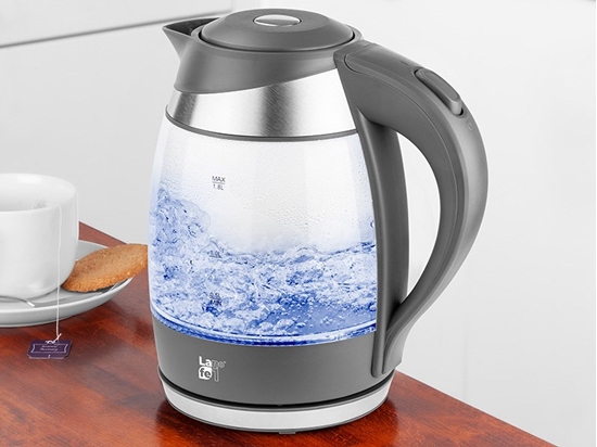 Изображение LAFE CEG016 electric kettle 1.7 L 2200 W Grey, Transparent