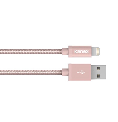 Attēls no Laidas Kanex Premium Lightning to USB 4ft Braided Charge and Sync Cable - Rose Gold
