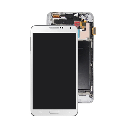 Attēls no LCD ekrāns priekš Samsung Galaxy Note 3 N9005 (LTE) ar sensoru un rāmi balts
