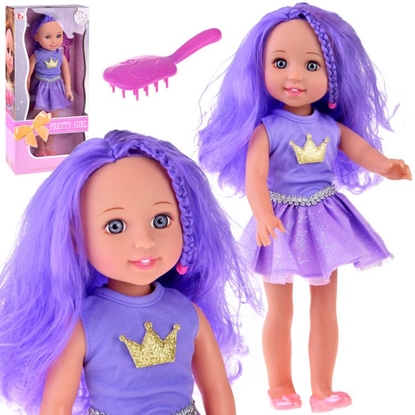 Изображение Lėlė violetiniais plaukais, 38 cm
