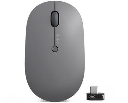 Picture of Lenovo Go Wireless Multi Device mouse Ambidextrous RF Wireless + Bluetooth + USB Type-A Optical 2400 DPI