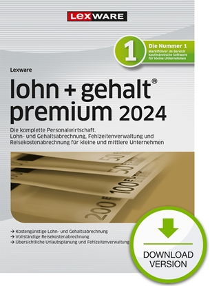 Изображение Lexware lohn+gehalt premium 2024 Accounting 1 license(s) 1 year(s)