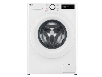 Picture of LG | F2WR508SWW | Washing machine | Energy efficiency class A-10% | Front loading | Washing capacity 8 kg | 1200 RPM | Depth 47.5 cm | Width 60 cm | Display | LED | Steam function | Direct drive | White