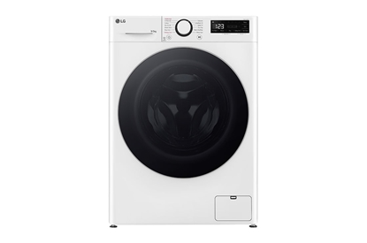 Attēls no LG | F2DR509S1W | Washing machine with dryer | Energy efficiency class A | Front loading | Washing capacity 	9 kg | 1200 RPM | Depth 47.5 cm | Width 60 cm | Display | Rotary knob + LED | Drying system | Drying capacity 5 kg | Steam function | Direct drive