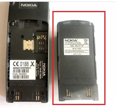 Изображение Lielas ietilpības akumulatora korpuss NOKIA 8110 2G (2005) ar uzlādes elektroniku iekšpusē