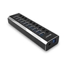 Picture of Lindy 10 Port USB 3.0 Hub with On/Off Switches USB 3.2 Gen 1 (3.1 Gen 1) Type-B 5000 Mbit/s Black